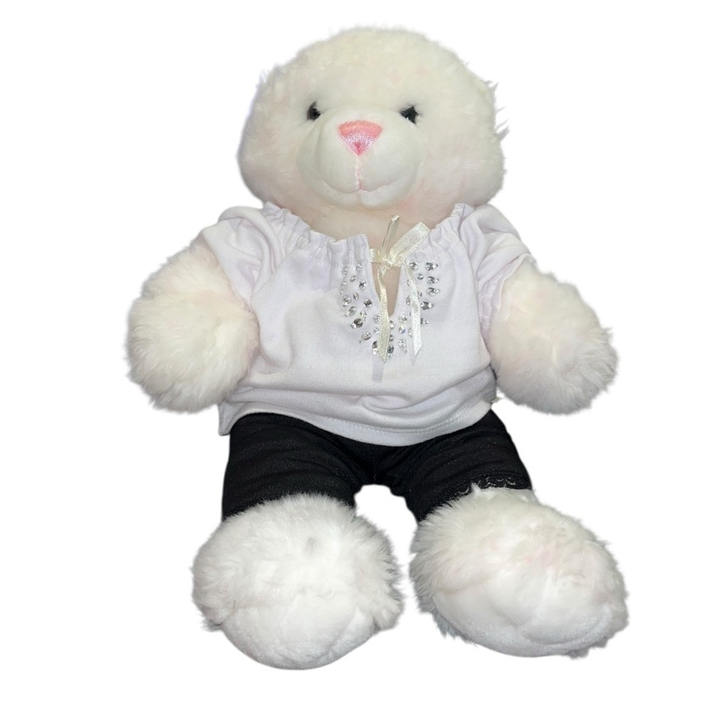 Build a bear workshop bab white teddy bear millennial business casual plush